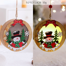 Load image into Gallery viewer, 2PCs Christmas Tree Decoration Glowing Wooden Pendant Small Gift
