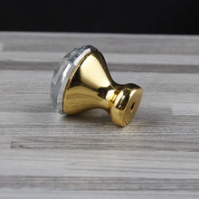 Load image into Gallery viewer, 10pcs K9 Crystal Handle Golden Base 25mm Furniture Handle Wardrobe Drawer Door Handle
