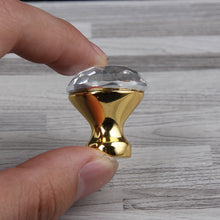 Load image into Gallery viewer, 10pcs K9 Crystal Handle Golden Base 25mm Furniture Handle Wardrobe Drawer Door Handle
