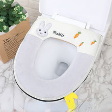 Load image into Gallery viewer, 3pcs Embroidery Cartoon Zipper Toilet Mat Winter Thickened
