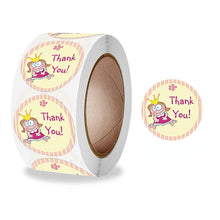 Load image into Gallery viewer, 2x500pcs Xmas Christmas  Stickers Roll Label Girl Crown Princess Thank You Kraft Envelope Gift

