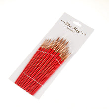 Load image into Gallery viewer, 12 Nylon Wool Red Rod Watercolor Pens Set Art Paint Brushes Pen
