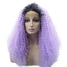 Lade das Bild in den Galerie-Viewer, Women Wig Front Lace Black Gradient Dyeing Small Curling Iron Set W406
