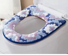 Load image into Gallery viewer, 3pcs Toilet Seat Cover Pads Home    Circle Net Red Thicker Fleece-Lined Large Winter
