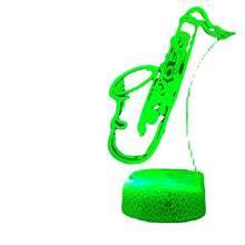 Load image into Gallery viewer, Saxophone 3D Small Night Lamp Smart Bluetooth Audio Alarm Clock USB Touch Remote Bedroom 3D Visual Table Lamp

