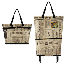 Lade das Bild in den Galerie-Viewer, Backpack Bag Shopping Bag Foldable Shopping Trolley Travel Bag Wheel Bags with Roller
