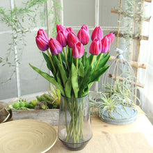 Load image into Gallery viewer, 10PCs Pu Tulip Artificial Fake Flower Plants Home Decoration Wedding Bouquet
