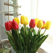 Load image into Gallery viewer, 10PCs Pu Tulip Artificial Fake Flower Plants Home Decoration Wedding Bouquet
