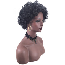 Lade das Bild in den Galerie-Viewer, Women Wig Fashion African Black Short Curling Iron Set W428
