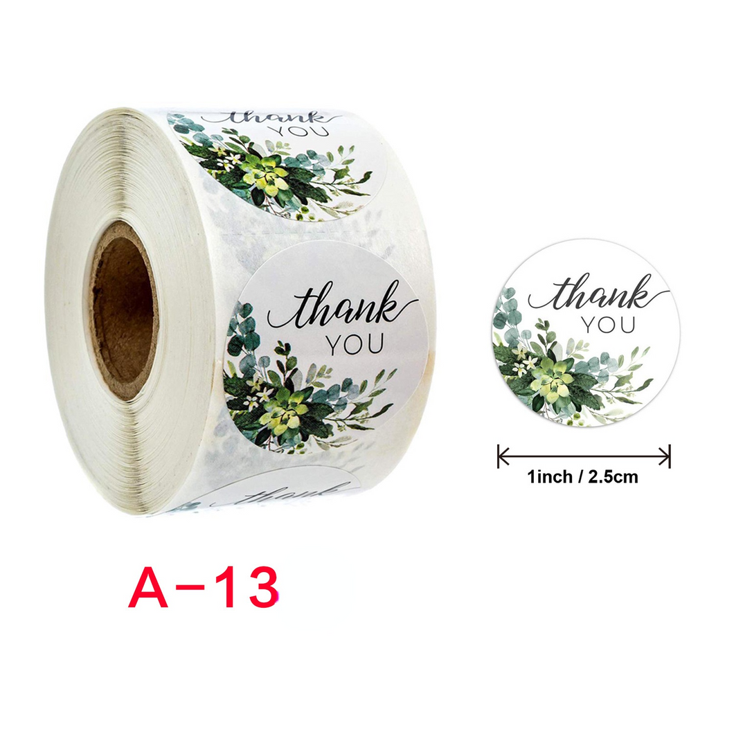 1000PCs Hand-Painted Flower Thank You Sticker Adhesive Label Gift Food Sticker