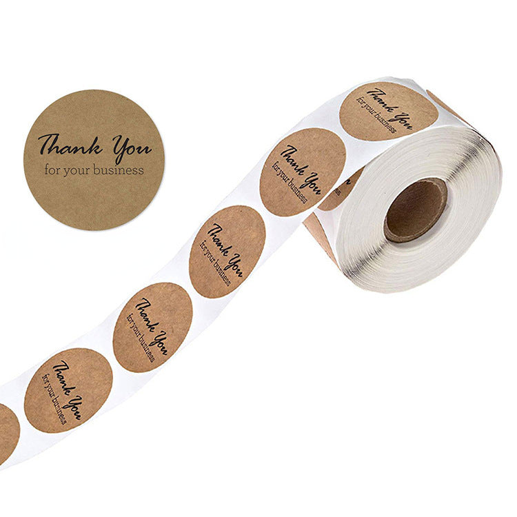 2x500pcs Christmas Xmas Kraft Paper Thank You for Business Baking Gift Sticker Label tape