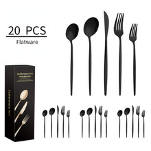 Lade das Bild in den Galerie-Viewer, 304 Stainless Steel Flatware Sets Five Components 20-Piece Set Western Dessert Steak Knife and Fork Rose Gold
