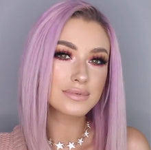 Load image into Gallery viewer, Women Wig Gradient Color Partial Light Purple Short Straight Hair W245
