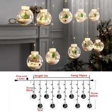 Load image into Gallery viewer, 3m Led Christmas Wish Ball Curtain Light String for Christmas Home Xmas New Year Decoration
