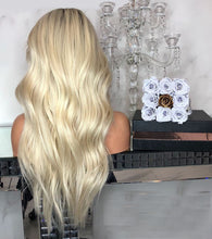 Lade das Bild in den Galerie-Viewer, Women Wig Long Curly Hair Medium Rose Net Golden Gradient Color W390
