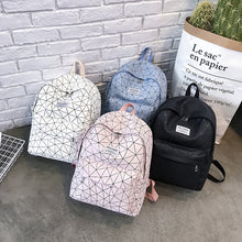 Load image into Gallery viewer, Backpack Schoolbag New Men's and Women's Large Capacity Rhombus  Junior High School Student Campus  Chic Hong Kong Style
