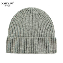 Lade das Bild in den Galerie-Viewer, Warm Winter Knit Beanie Hats  Korean Style Women Solid Color Sleeve Cap Unisex
