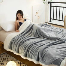 Load image into Gallery viewer, Double-Layer Thick Lambskin Blanket Coral Fleece Blanket Double Blanket Office Nap Blanket Flannel Small Blanket
