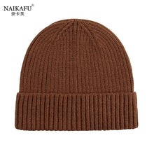 Lade das Bild in den Galerie-Viewer, Warm Winter Knit Beanie Hats  Korean Style Women Solid Color Sleeve Cap Unisex
