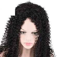 Load image into Gallery viewer, Women Wig Black Break-up Tube Small Curly Hair Head Cover W208
