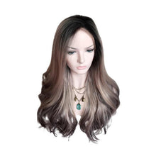 Lade das Bild in den Galerie-Viewer, Women Wig Mid-Length Long Curly Hair Big Wave Micro Roll Gradient Color Headgear W374
