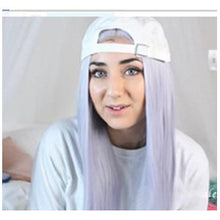 Load image into Gallery viewer, Women Wig Medium Straight Hair Light Purple Hair Cover W248
