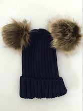 Lade das Bild in den Galerie-Viewer, Warm Winter Knit Beanie Hats Foreign Trade Imitation Raccoon Fur Hat Autumn and Winter Parent-Child Unisex
