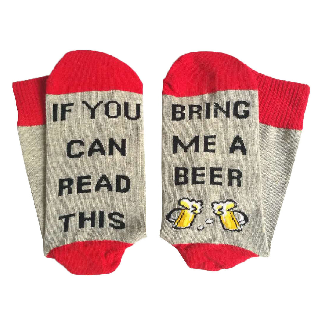 3 Double Trendy Beer Printed Adult Men's and Women's Socks If You Can Read This Series