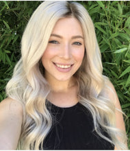 Load image into Gallery viewer, Women Wig Gradient Silver Long Curly Hair Rose Net Cover W249
