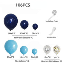 Load image into Gallery viewer, 105pcs Night Blue Balloon Set Sequined Balloon Chain Party Wedding Decoration

