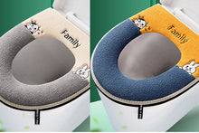 Load image into Gallery viewer, 3pcs Toilet Seat Cover Pads Cartoon Cute Four Seasons plus-Sized   Cushion Autumn and Winter Zipper
