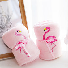Load image into Gallery viewer, Blanket Flamingo Gift Blanket Double-Sided Flannel Air Conditioning Blanket Gift
