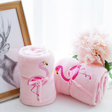 Load image into Gallery viewer, Blanket Flamingo Gift Blanket Double-Sided Flannel Air Conditioning Blanket Gift

