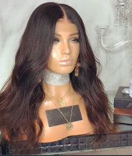 Load image into Gallery viewer, Women Wig Medium Long Curly Hair Big Wave Gradient Color W251
