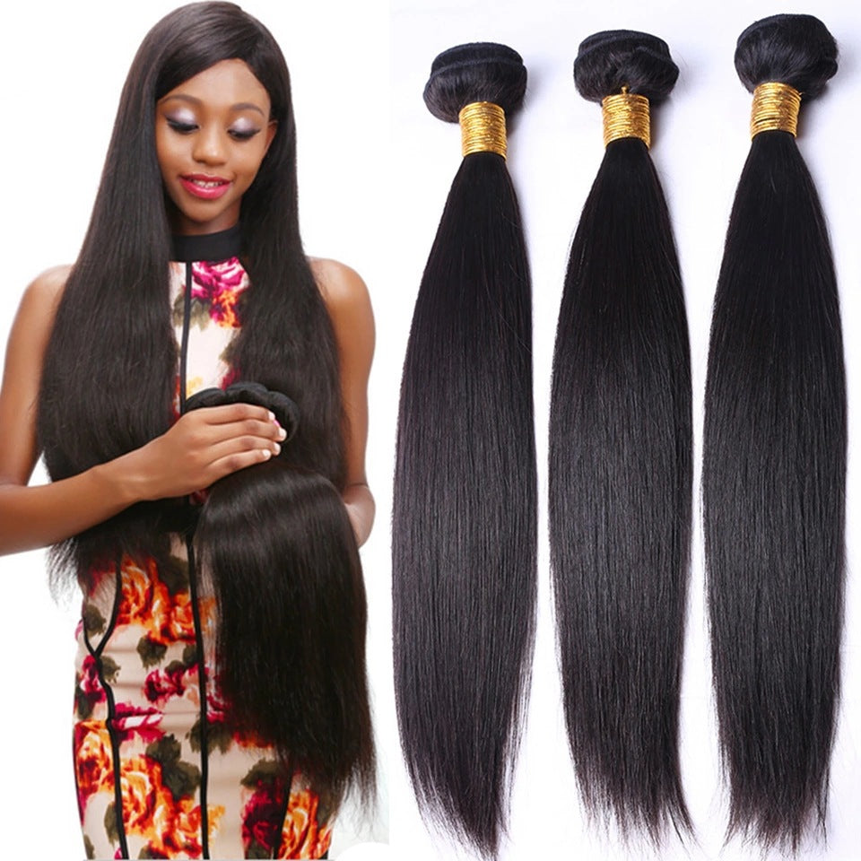 Women Wig Hair Weft Black Chemical Fiber High-Temperature Fiber Straight Hair Weft  W283