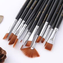 Load image into Gallery viewer, 12 PCs Paint Brushes Tube Nylon Wool Multi-Shape Watercolor Pens Set

