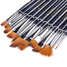 Load image into Gallery viewer, 12 PCs Paint Brushes Tube Nylon Wool Multi-Shape Watercolor Pens Set
