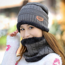 Load image into Gallery viewer, Warm Winter Knit Beanie Hats Women's Thick Set Earflaps Head-Wrapping Outdoor Korean Style Bandana Wool Unisex

