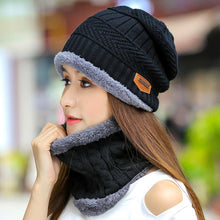 Load image into Gallery viewer, Warm Winter Knit Beanie Hats Women's Thick Set Earflaps Head-Wrapping Outdoor Korean Style Bandana Wool Unisex
