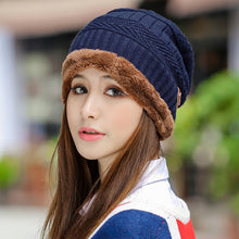 Load image into Gallery viewer, Warm Winter Knit Beanie Hats Women's Thick Set Earflaps Head-Wrapping Outdoor Korean Style Bandana Wool Unisex
