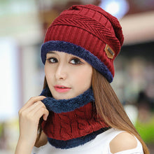 Load image into Gallery viewer, Warm Winter Knit Beanie Hats Women's Thick Set Earflaps Head-Wrapping Outdoor Korean Style Bandana Wool Unisex
