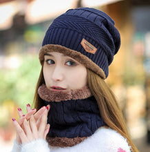Load image into Gallery viewer, Warm Winter Knit Beanie Hats Women's Thick Set Earflaps Head-Wrapping Outdoor Korean Style Bandana Wool Unisex
