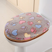 Load image into Gallery viewer, 3pcs Toilet Seat Cover Pads Winter General Thicker  Pad Cat&#39;s Paw Two-Piece Cushion Zipper
