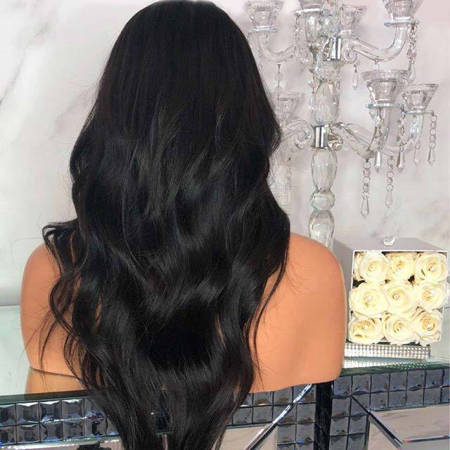 Women Wig Medium Long Curly Hair Rose Net Cover W518