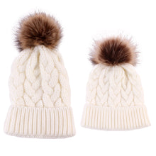 Load image into Gallery viewer, Warm Winter Knit Beanie Hats  Pullover Spot Autumn Fur Ball Woolen Cap Unisex
