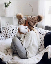Load image into Gallery viewer, Warm Winter Knit Beanie Hats  Pullover Spot Autumn Fur Ball Woolen Cap Unisex
