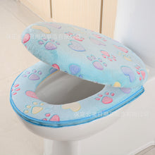 Load image into Gallery viewer, 3pcs Toilet Seat Cover Pads Winter General Thicker  Pad Cat&#39;s Paw Two-Piece Cushion Zipper
