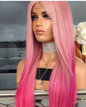 Lade das Bild in den Galerie-Viewer, Women Wig Fashion Gradient Color Mid-Length Straight Hair Headgear W337
