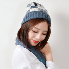 Load image into Gallery viewer, Warm Winter Knit Beanie Hats Fashion Color Contrast Plaid Autumn and Winter New Cute Men and Women Ear Protection Wool Unisex

