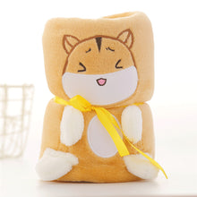 Lade das Bild in den Galerie-Viewer, Cartoon Animal Roll Carpet Creative Flannel Doll Blanket Air Conditioning Blanket Gift Blanket
